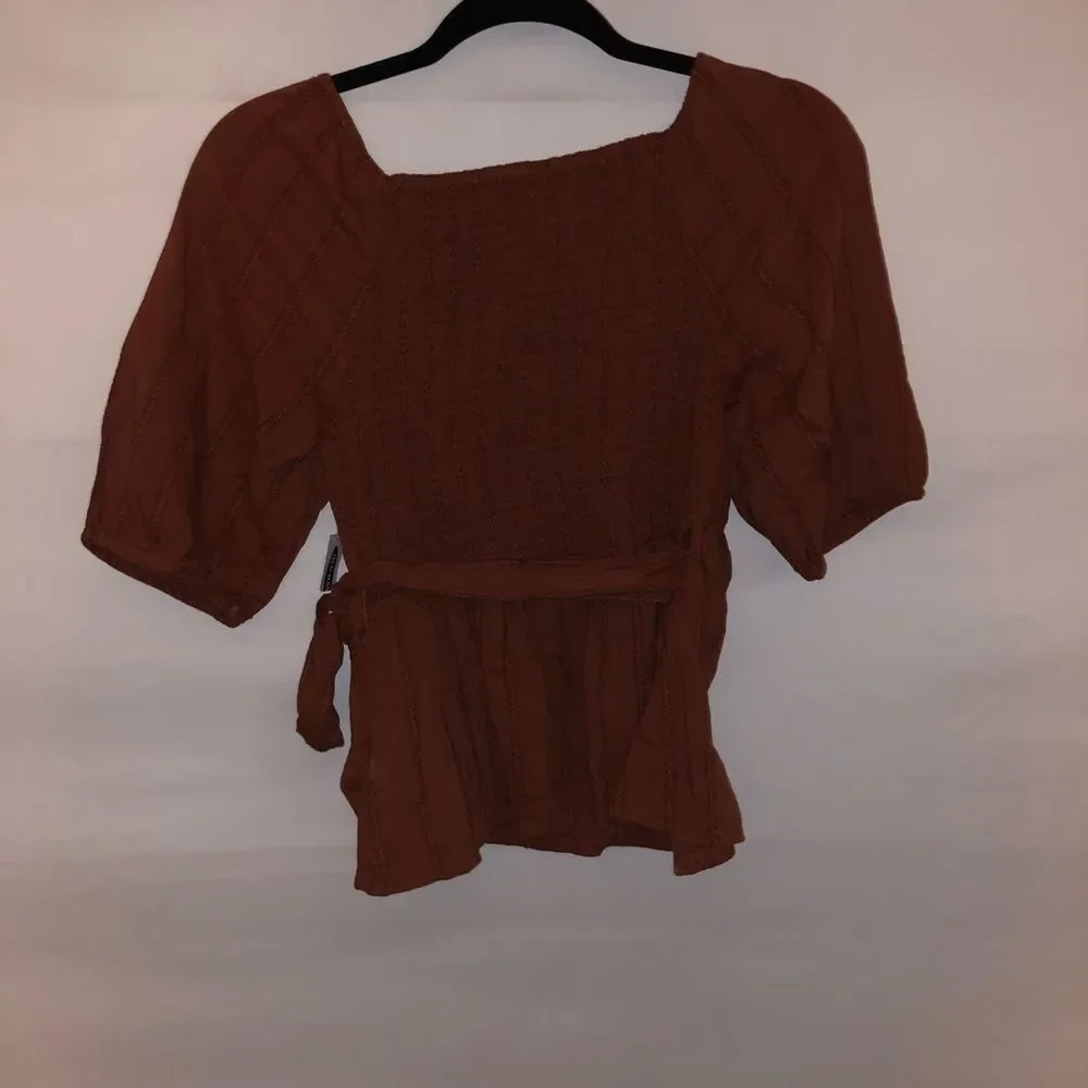 Old Navy Burnt Orange Wrap Top NWT